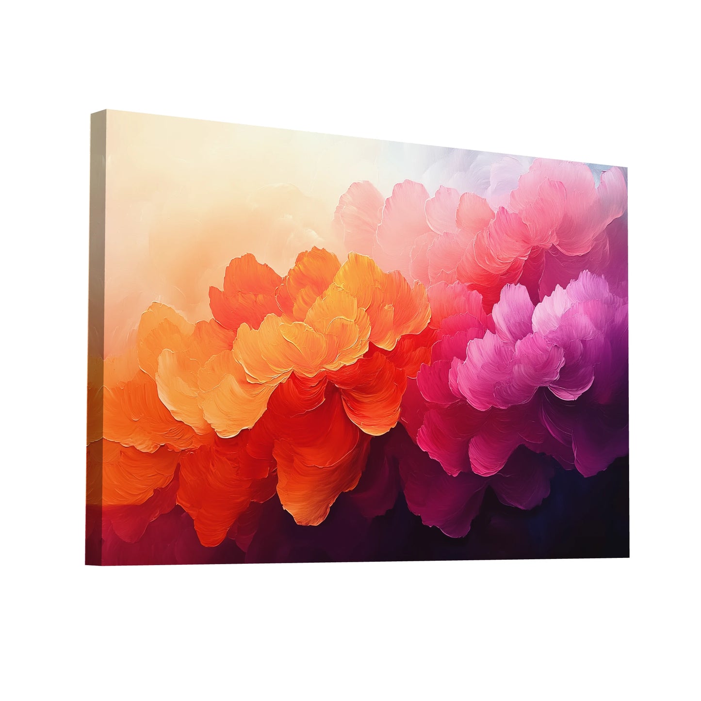 Product Hero 3D WebP Tableau Rose et Orange - Symphonie de Pétales - Art Virtuoso