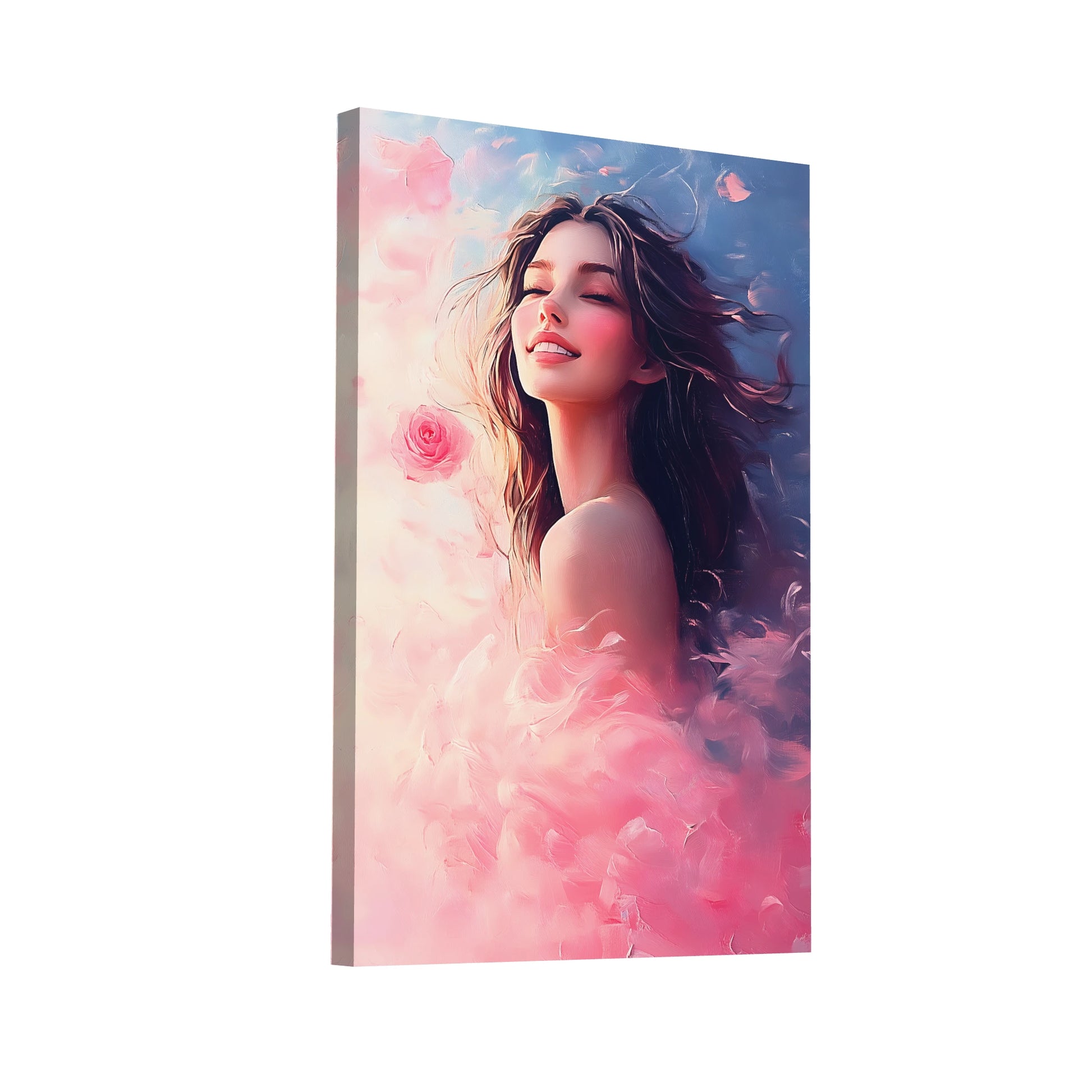 Product Hero 3D WebP Tableau Rose Femme : Souffle de Printemps - Art Virtuoso