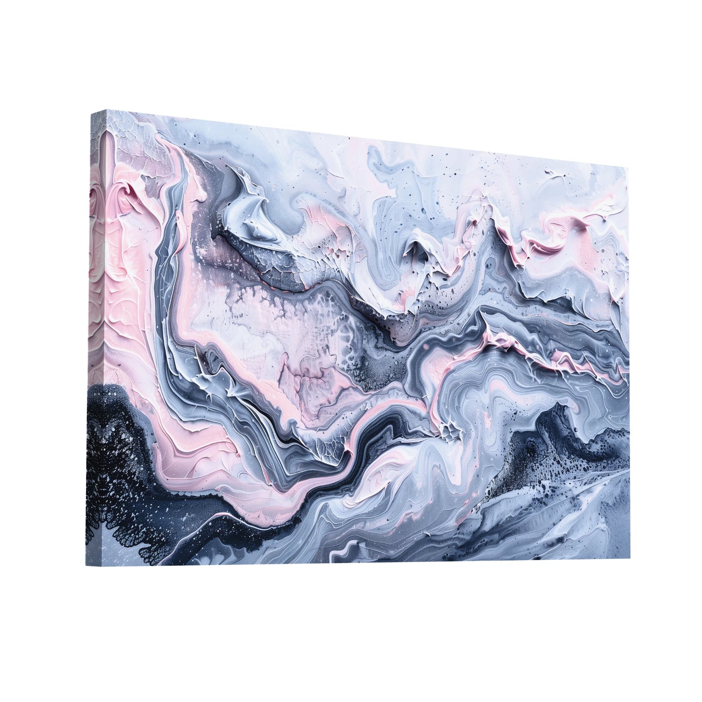 Product Hero 3D WebP Tableau Rose Poudré et Gris - Art Virtuoso