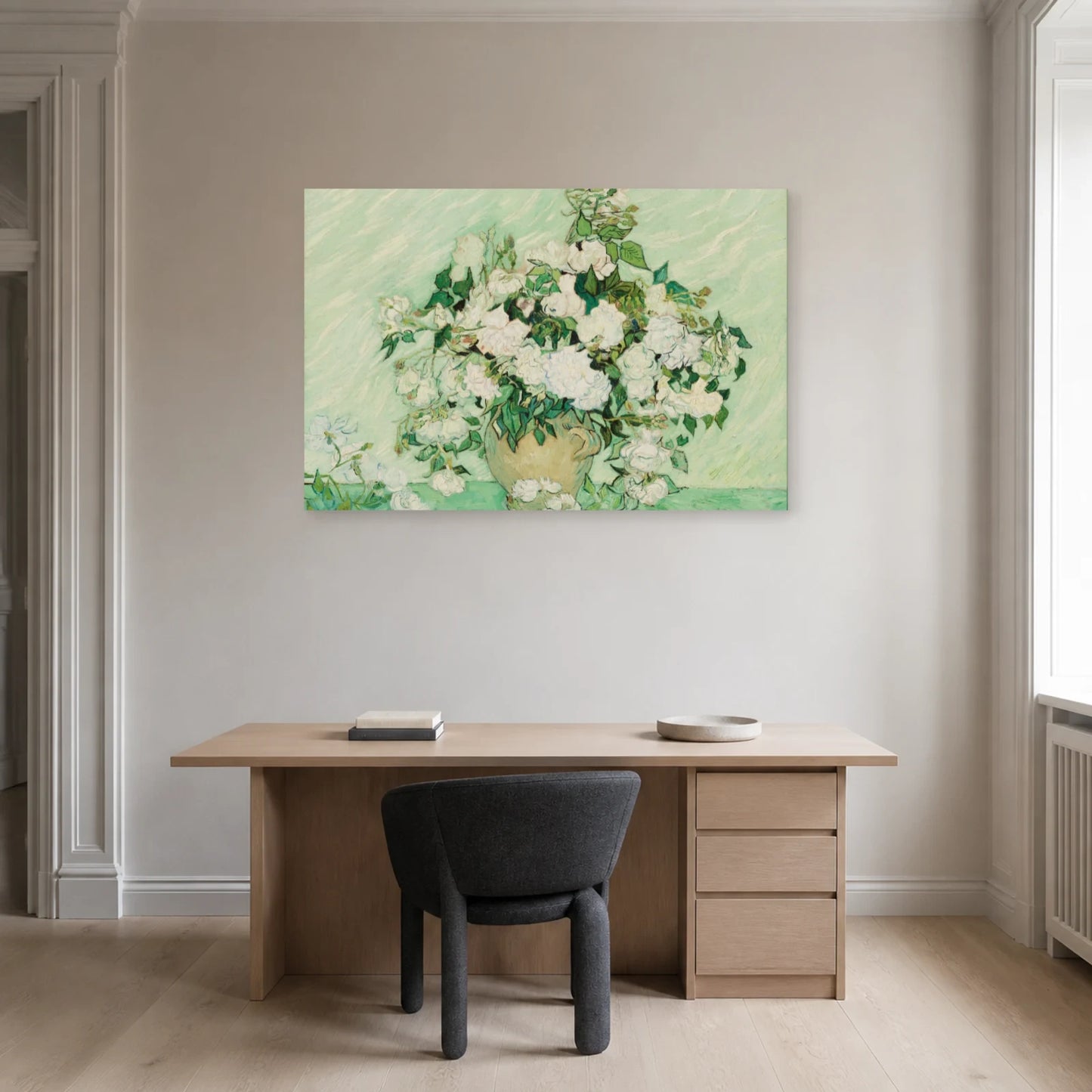 Tableau Roses – Vincent van Gogh dans un bureau - Art Virtuoso