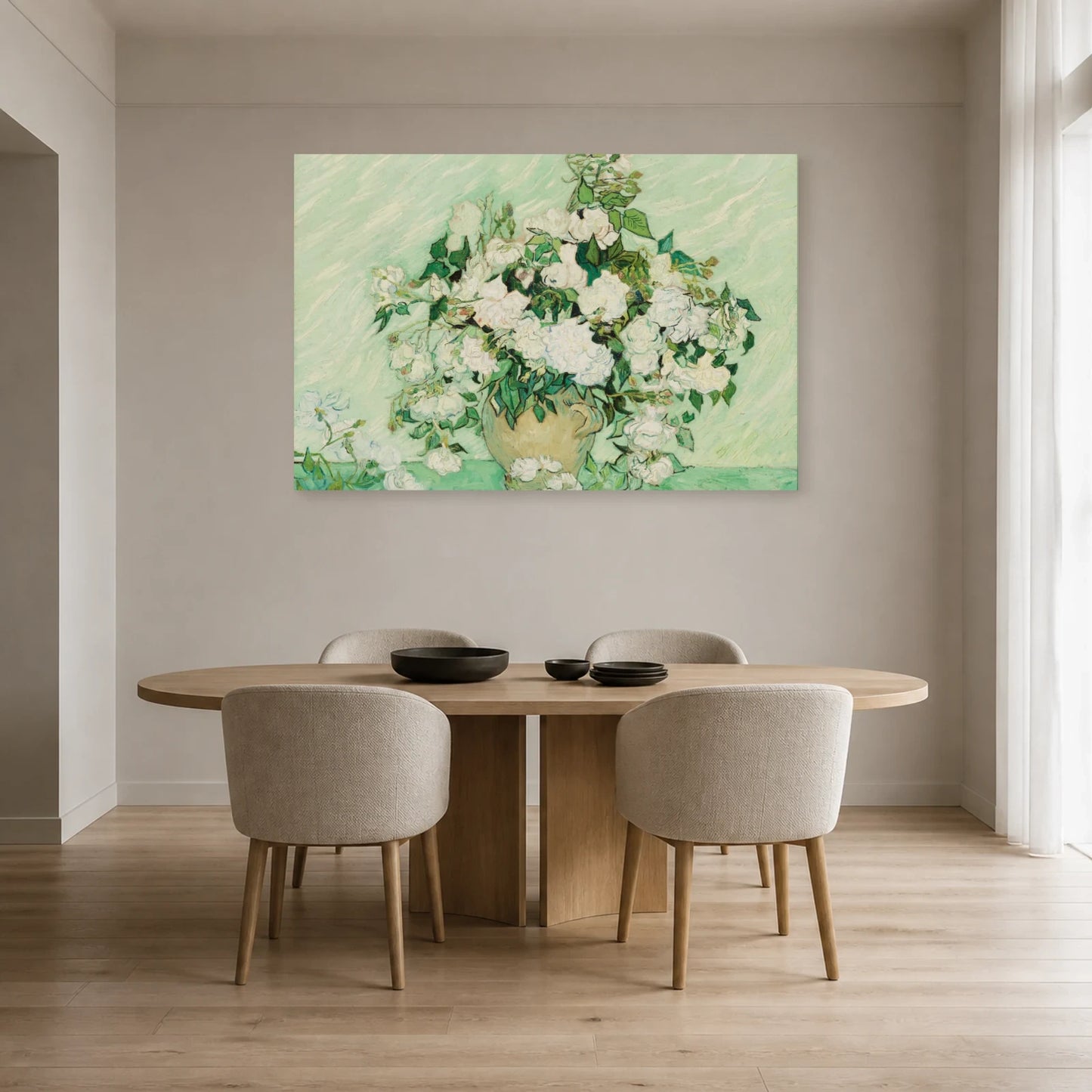 Tableau Roses – Vincent van Gogh dans une salle à manger - Art Virtuoso