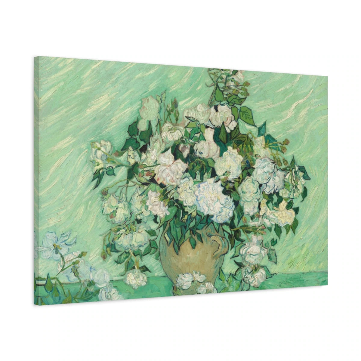 Tableau Roses – Vincent van Gogh - toile 3D avec bords imprimés - Art Virtuoso