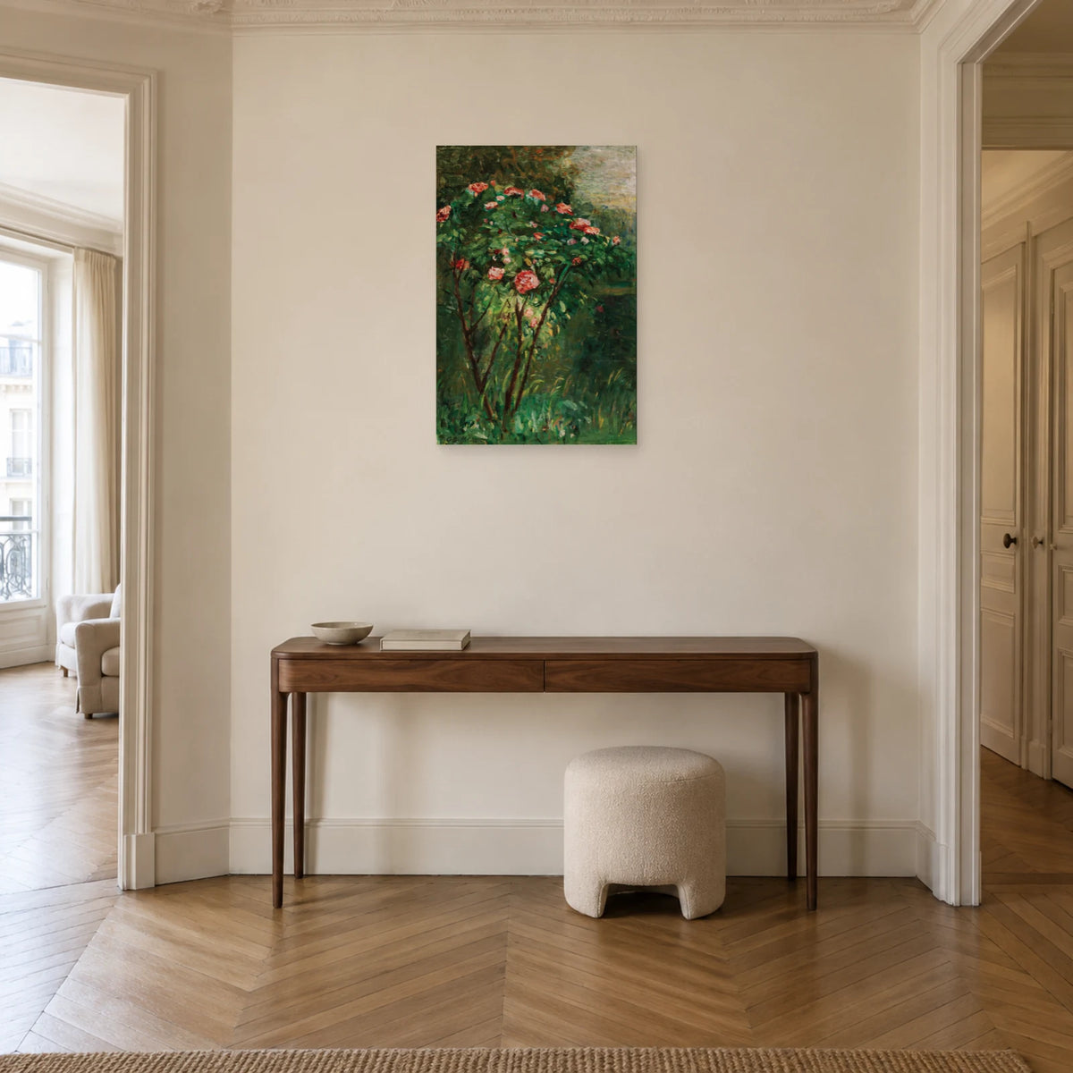 Tableau Le Rosier fleuri de Caillebotte dans une entrée ou un couloir - Art Virtuoso