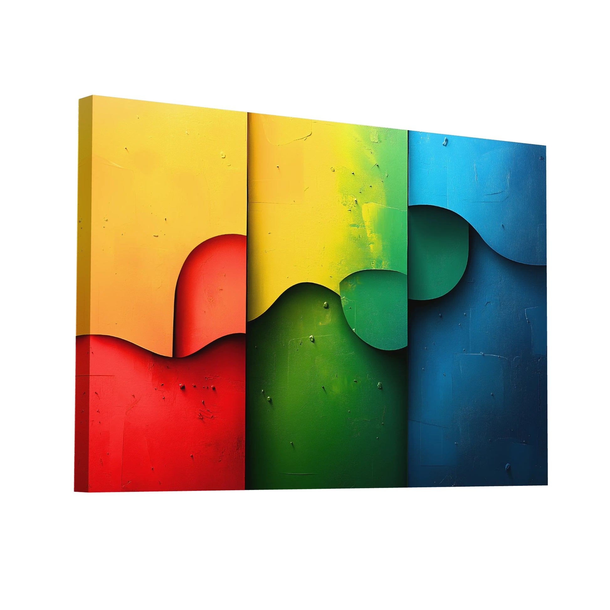 Product Hero 3D WebP Tableau Rouge Vert Bleu - Plages Chromatiques - Art Virtuoso