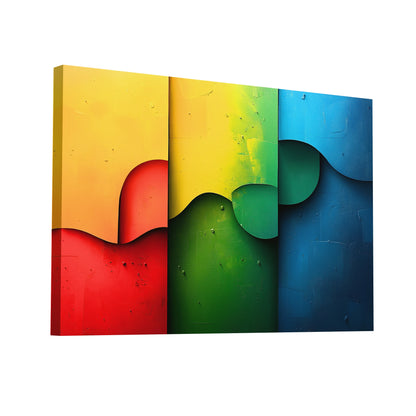 Product Hero 3D WebP Tableau Rouge Vert Bleu - Plages Chromatiques - Art Virtuoso