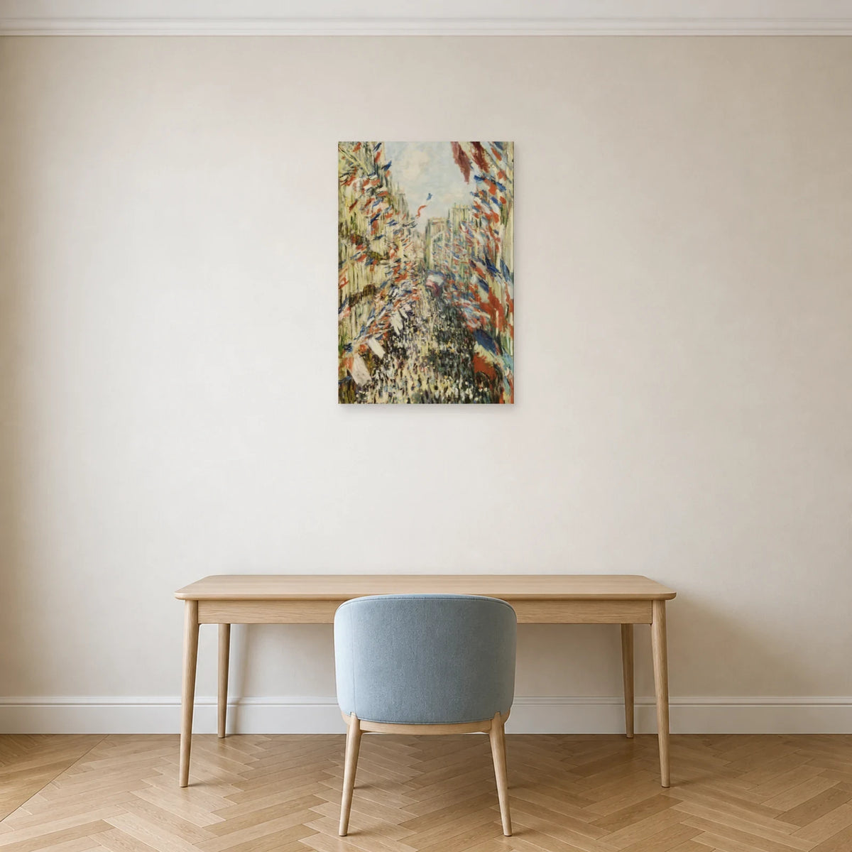 Tableau La Rue Montorgueil – Claude Monet dans un bureau - Art Virtuoso