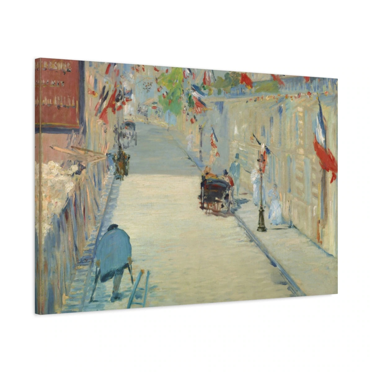 Tableau La Rue Mosnier aux drapeaux – Édouard Manet - toile 3D avec bords imprimés - Art Virtuoso