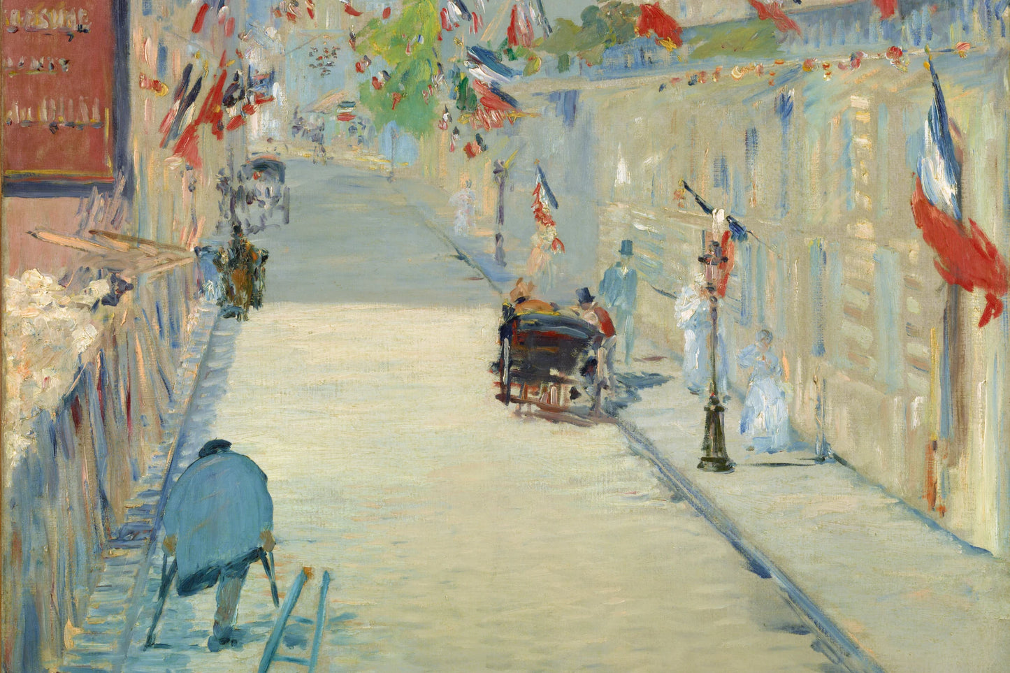 Tableau La Rue Mosnier aux drapeaux – Édouard Manet - impression sur toile, format XL