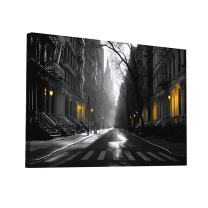 Product Hero 3D WebP Tableau Rue New York : Brownstones Mystérieux - Art Virtuoso
