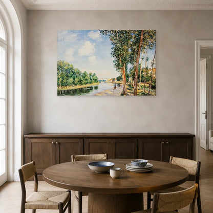 Tableau Saint-Mammès, soleil de juin – Alfred Sisley dans une salle à manger - Art Virtuoso