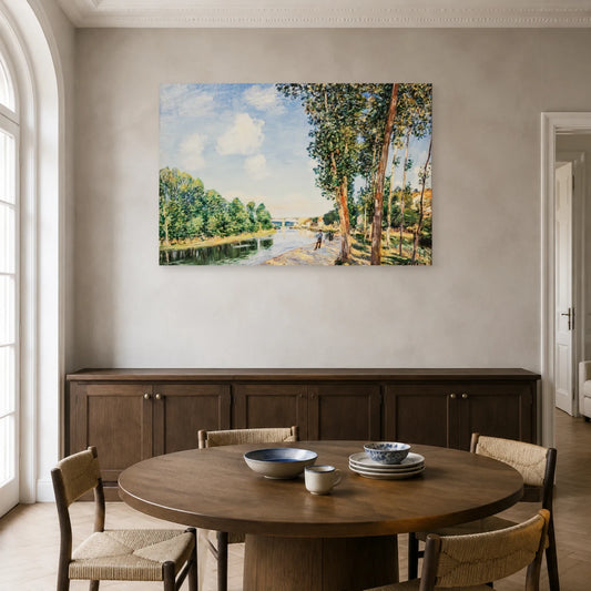 Tableau Saint-Mammès, soleil de juin – Alfred Sisley dans une salle à manger - Art Virtuoso