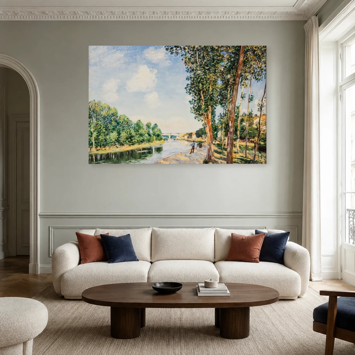 Tableau Saint-Mammès, soleil de juin – Alfred Sisley dans un salon - Art Virtuoso
