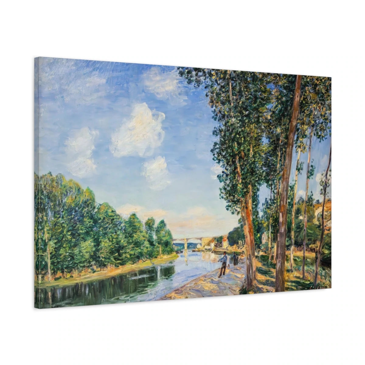 Tableau Saint-Mammès, soleil de juin – Alfred Sisley - toile 3D avec bords imprimés - Art Virtuoso