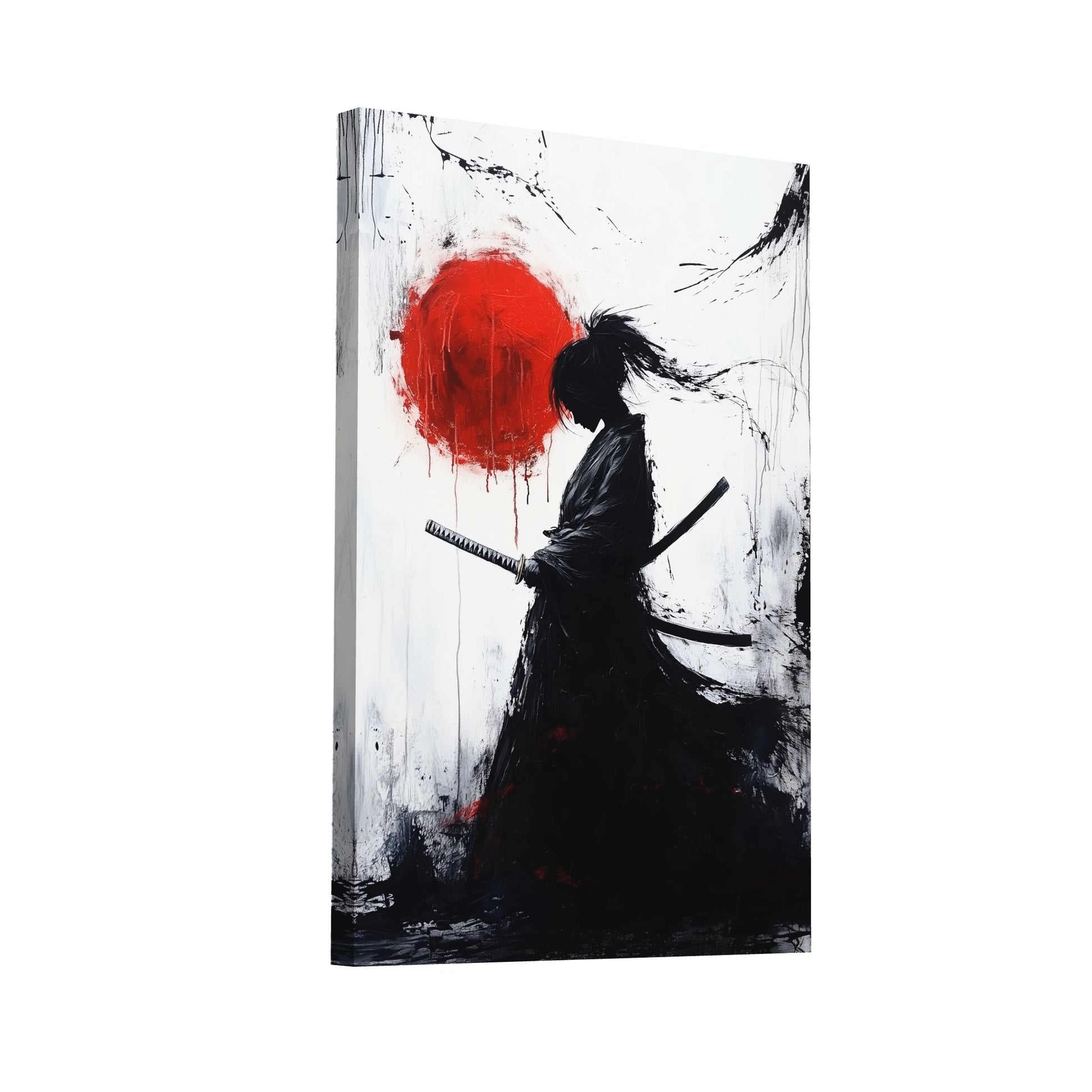 Product Hero 3D WebP Tableau Samourai - Bushi en noir & blanc - Art Virtuoso