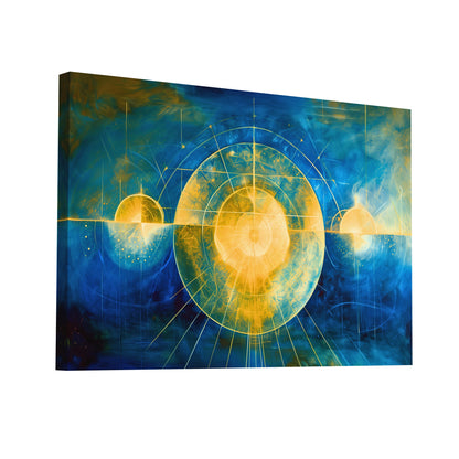 Product Hero 3D WebP Tableau Scandinave - Bleu Cosmos - Art Virtuoso