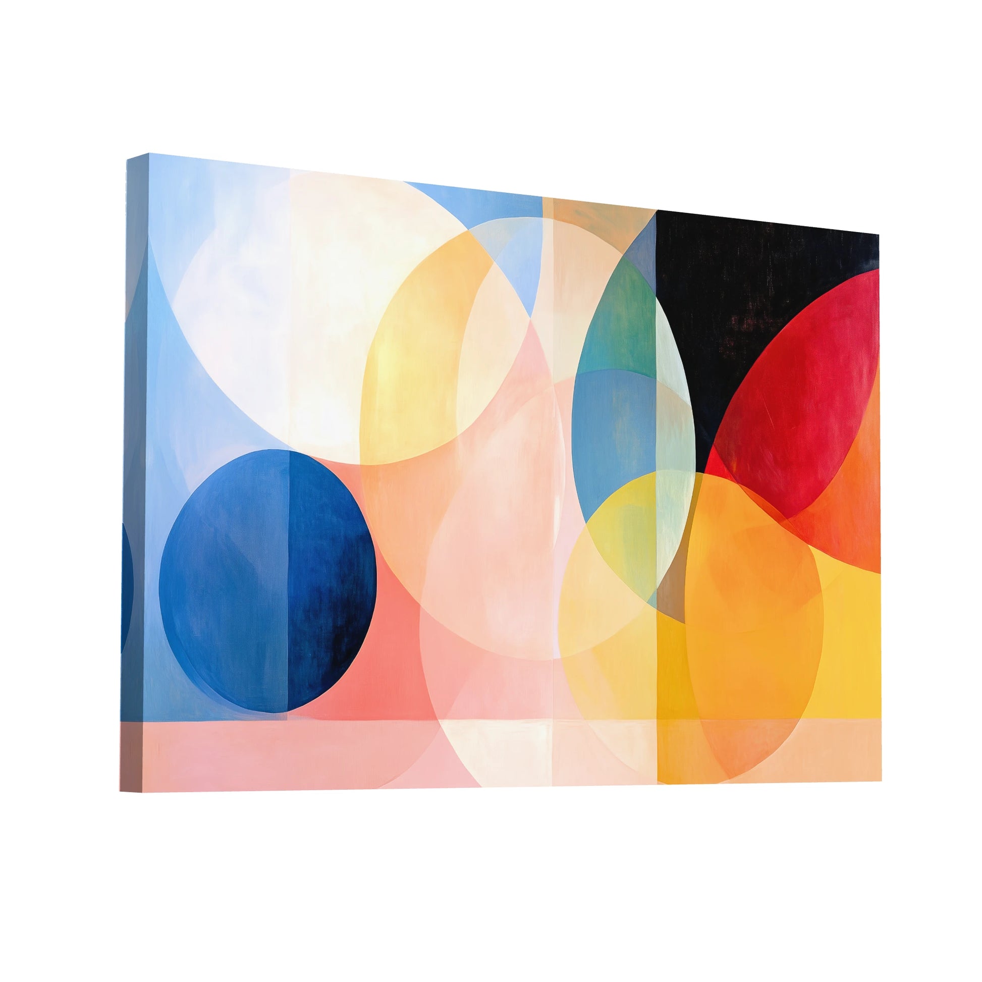 Product Hero 3D WebP Tableau Scandinave Coloré Aux Cercles - Art Virtuoso