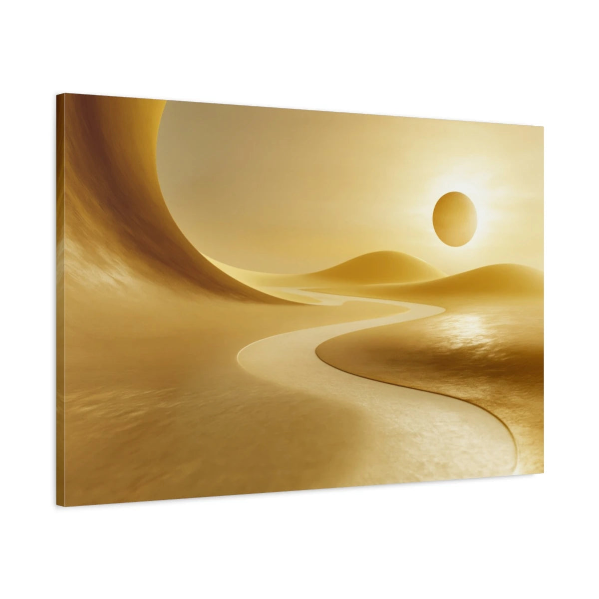 Tableau Scandinave Jaune Arches - Soleil Graphique - toile 3D avec bords imprimés - Art Virtuoso