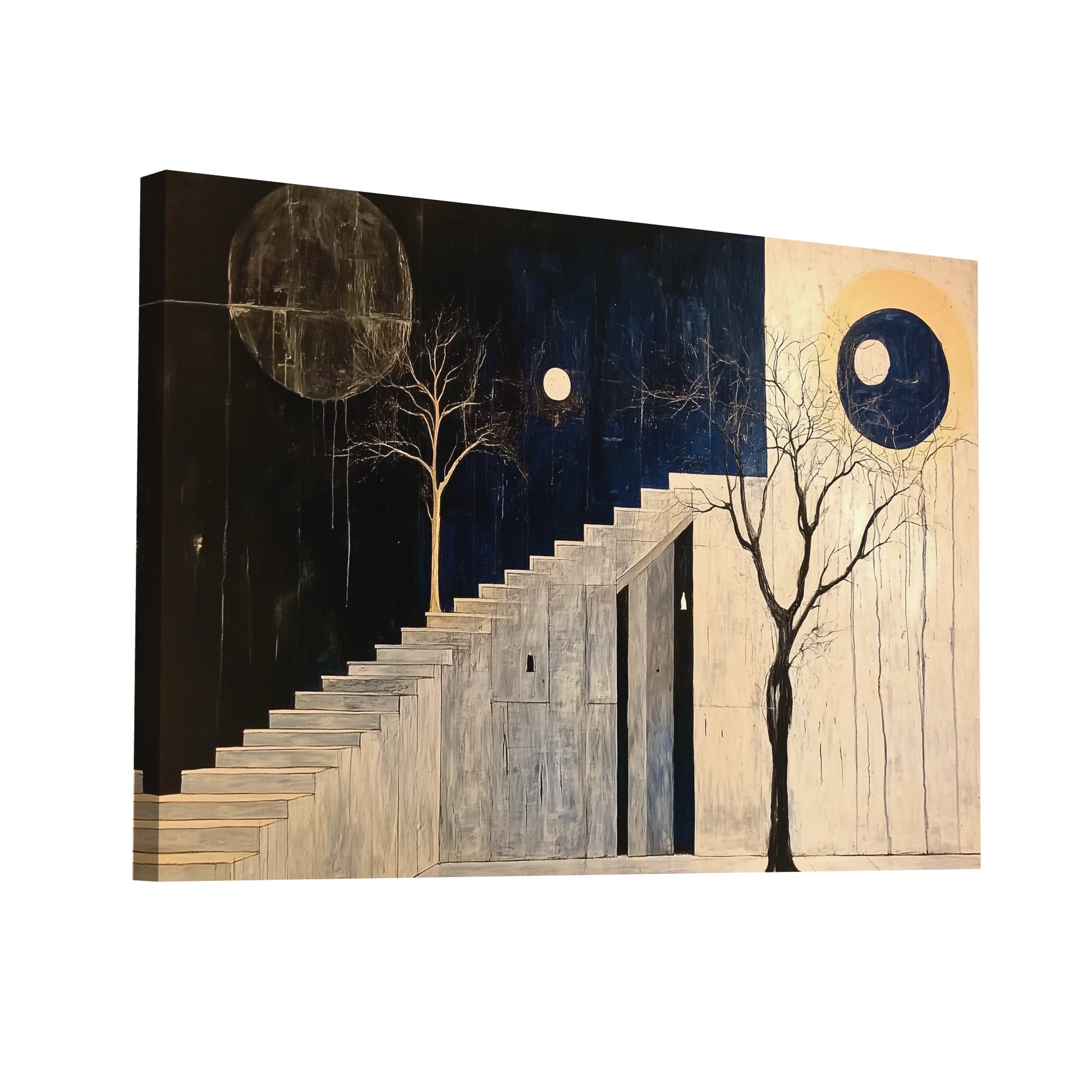 Product Hero 3D WebP Tableau Scandinave Noir et Blanc - Équilibre - Art Virtuoso