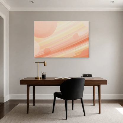 Tableau Scandinave Rose présenté dans un bureau - Art Virtuoso