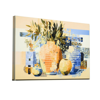 Product Hero 3D WebP Tableau scandinave vases ocres – Nature morte graphique - Art Virtuoso