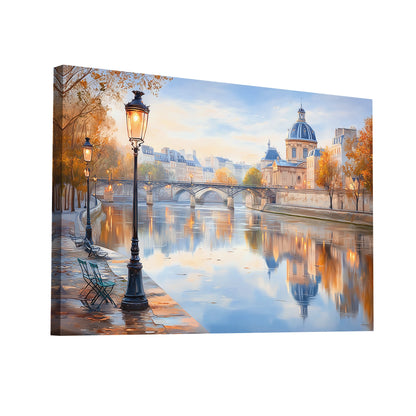 Product Hero 3D WebP Tableau Seine Paris - Reflets d’Aube sur l’Institut - Art Virtuoso