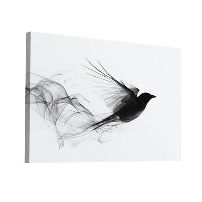 Product Hero 3D WebP Tableau Simple Noir et Blanc - Oiseau en Vol - Art Virtuoso