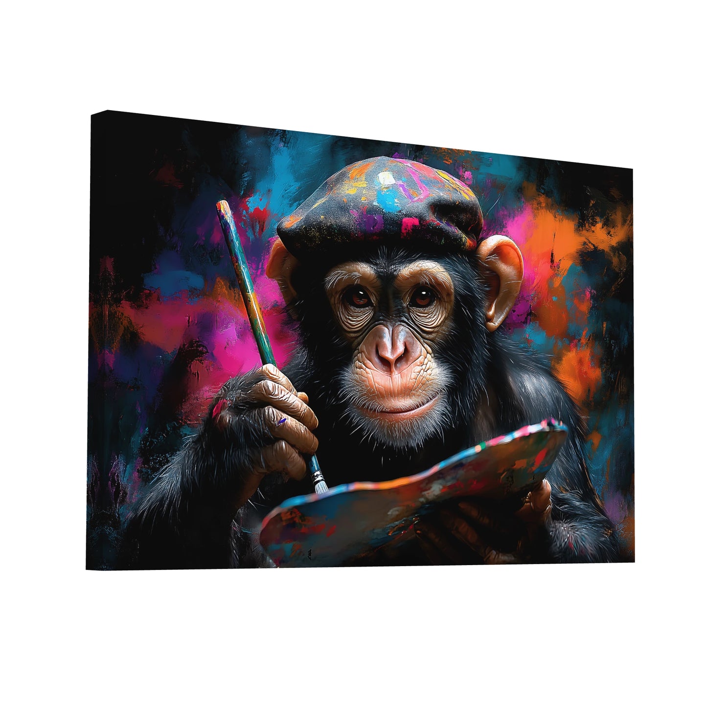 Product Hero 3D WebP Tableau Singe - Artiste en Liberté - Art Virtuoso