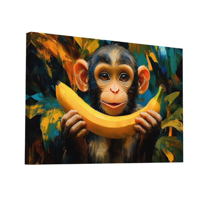 Product Hero 3D WebP Tableau Singe Banane : Sourire Espiègle - Art Virtuoso