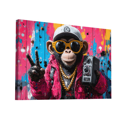 Product Hero 3D WebP Tableau Singe Hip Hop : Urban Jungle Style - Art Virtuoso