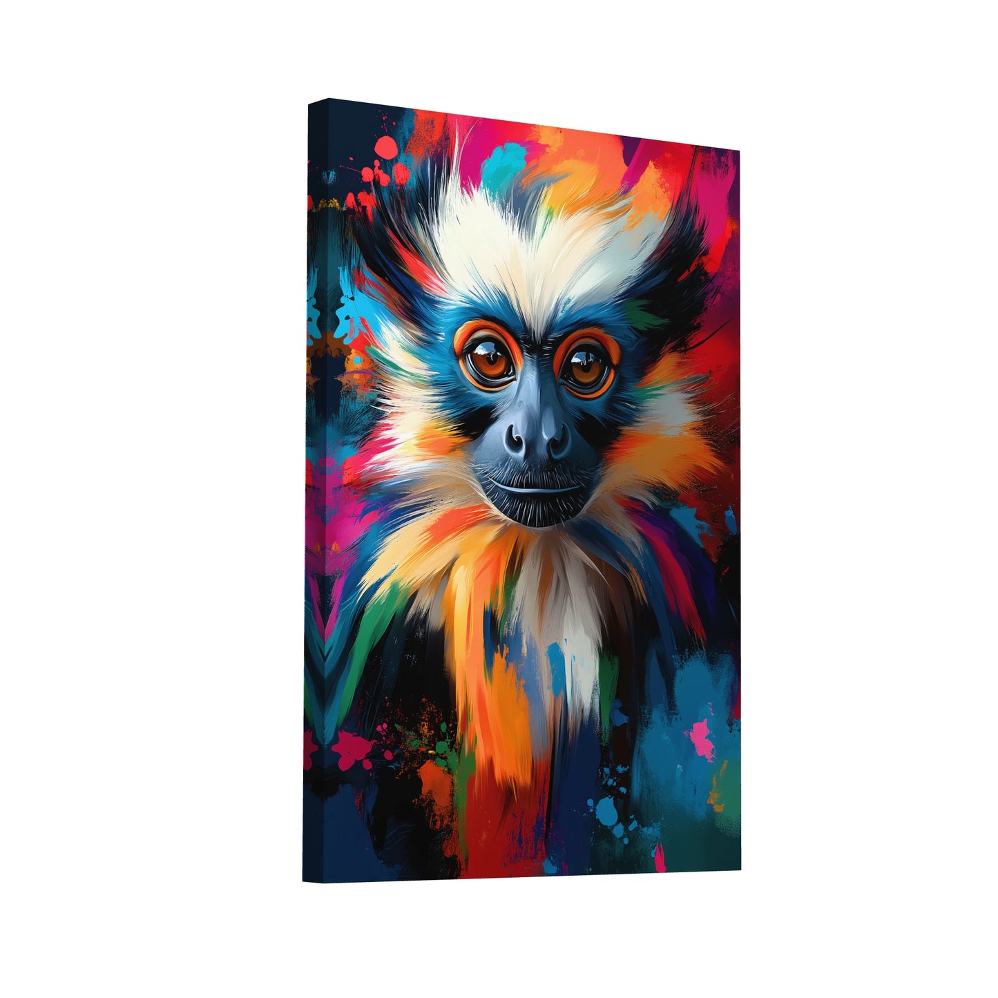 Product Hero 3D WebP Tableau Singe Multicolore : Explosion de Couleurs - Art Virtuoso