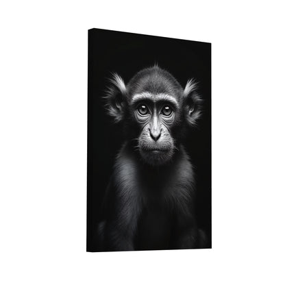 Product Hero 3D WebP Tableau Singe Noir et Blanc - Art Virtuoso