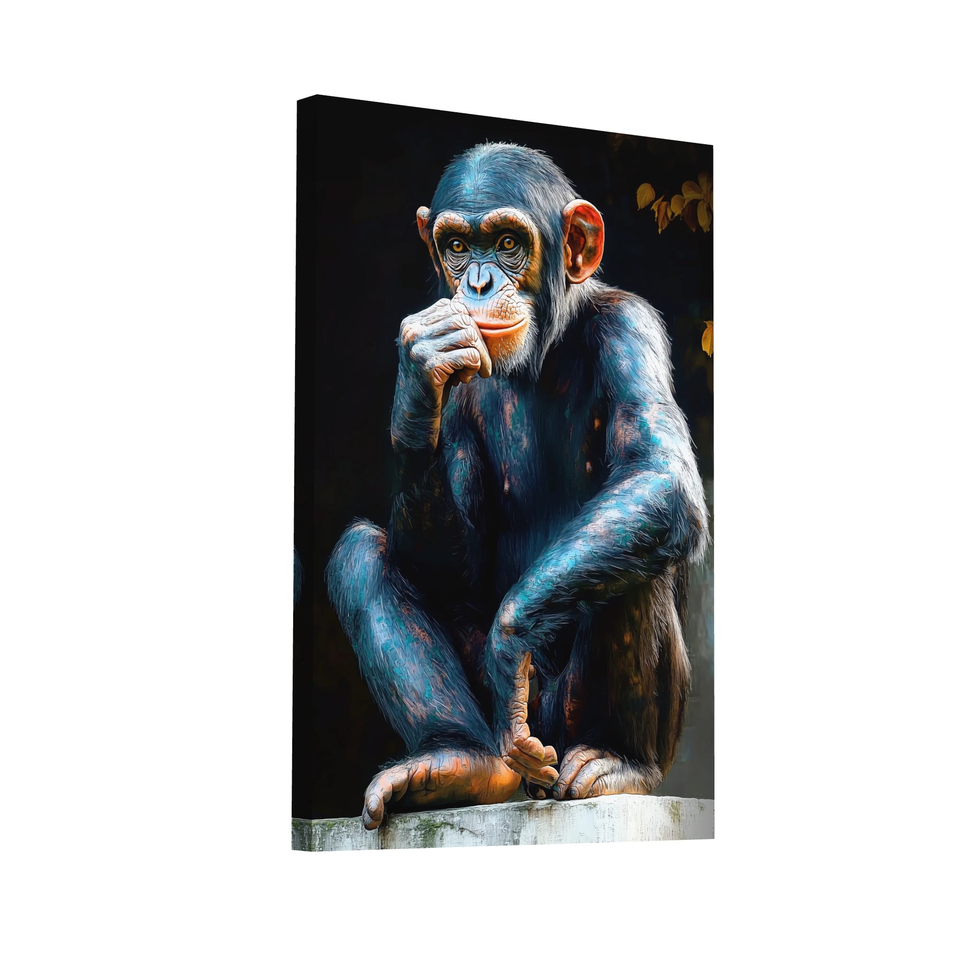 Product Hero 3D WebP Tableau Singe Penseur : Le Philosophe - Art Virtuoso