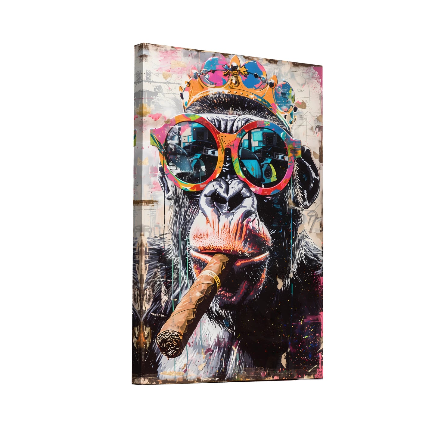 Product Hero 3D WebP Tableau Singe Qui Fume - Street Art - Art Virtuoso