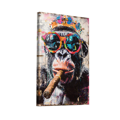 Product Hero 3D WebP Tableau Singe Qui Fume - Street Art - Art Virtuoso