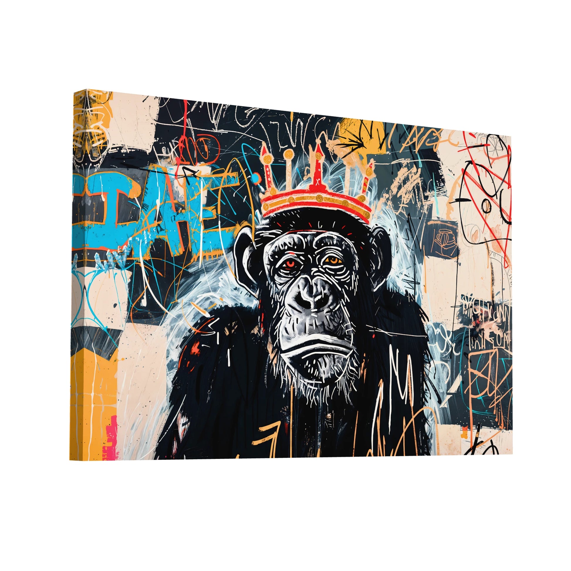 Product Hero 3D WebP Tableau Singe Street Art - Style Basquiat - Art Virtuoso