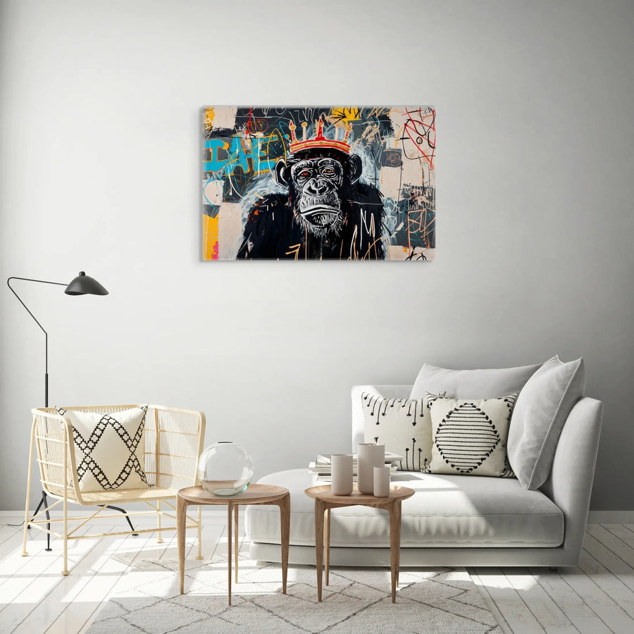 Tableau Singe Street Art - Style Basquiat