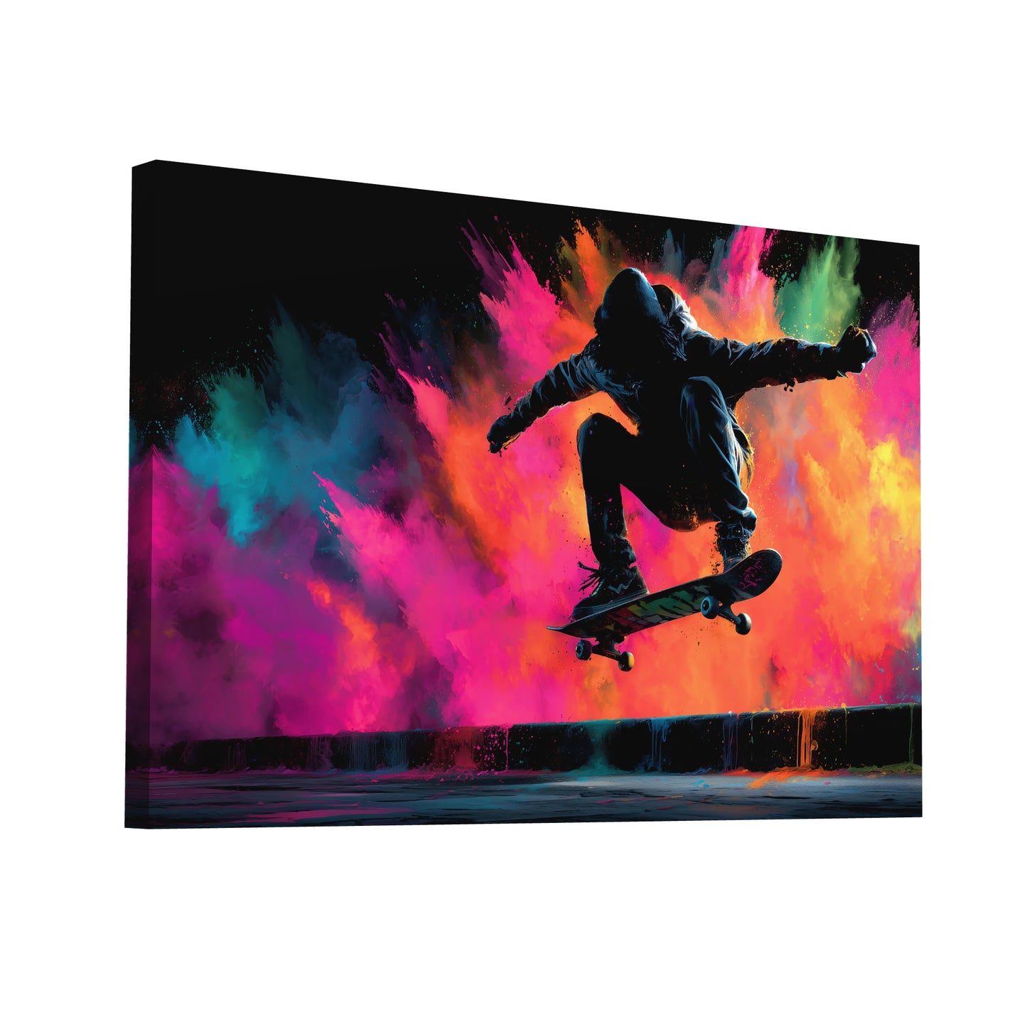 Product Hero 3D WebP Tableau Skate : Explosion Urbaine - Art Virtuoso