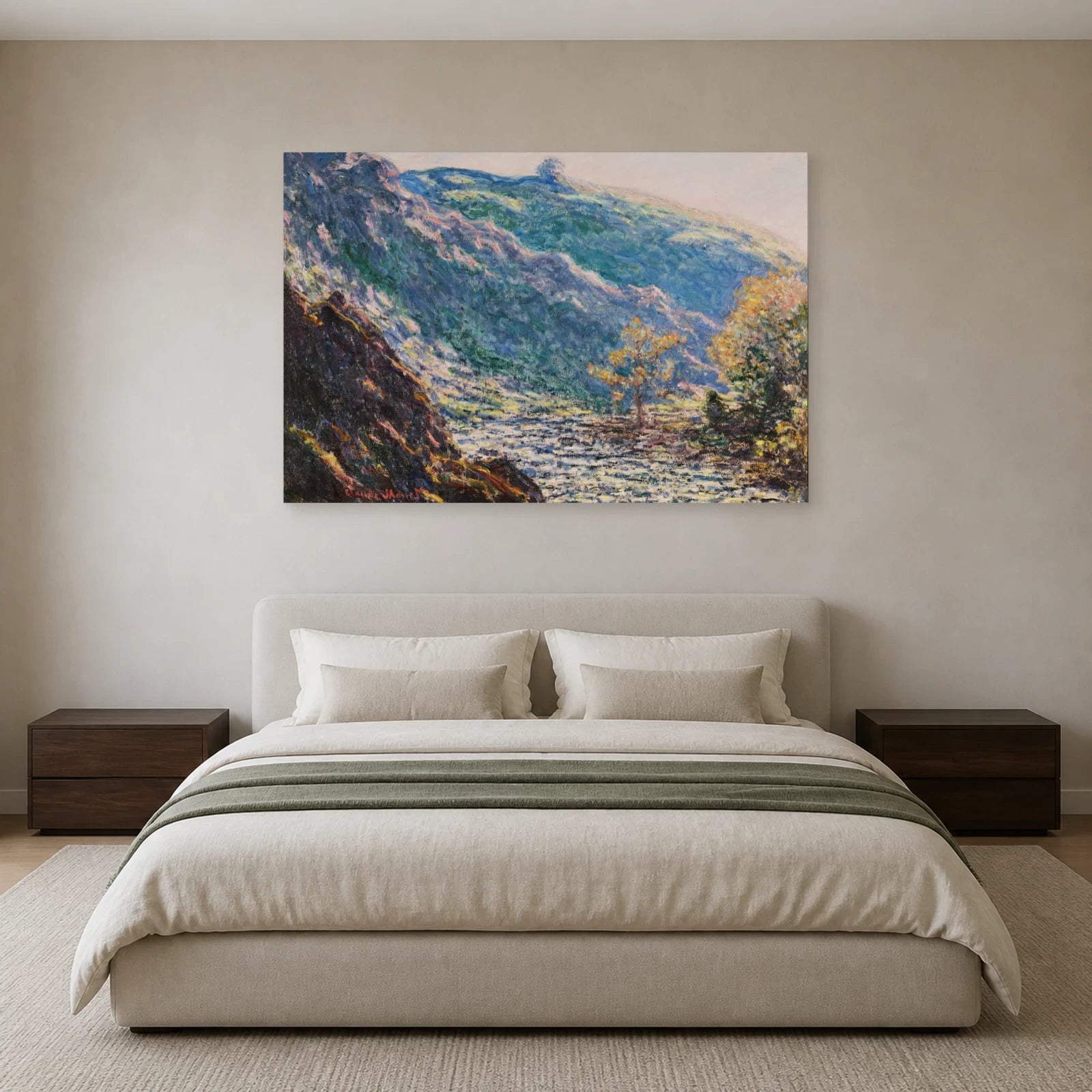 Tableau Soleil sur la Petite Creuse – Claude Monet dans une chambre - Art Virtuoso