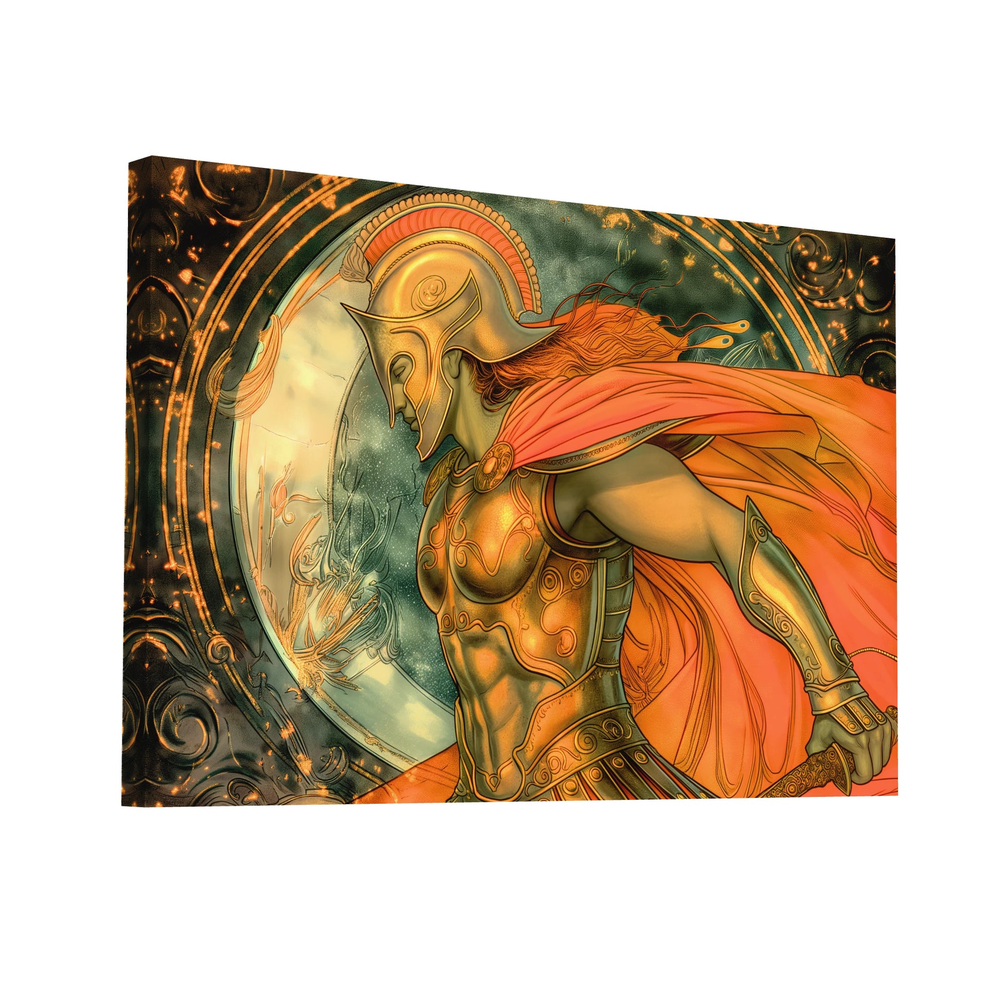 Product Hero 3D WebP Tableau Spartiate - Guerrier des Thermopyles - Art Virtuoso