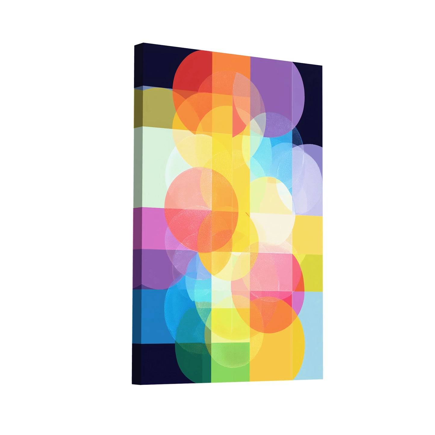 Product Hero 3D WebP Tableau Spectres Concentriques 1 - Cascade Solaire - Art Virtuoso