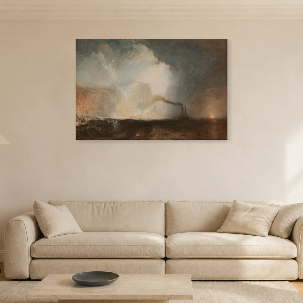 Tableau Staffa, la grotte de Fingal – William Turner dans un salon - Art Virtuoso