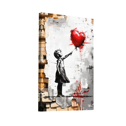 Product Hero 3D WebP Tableau Street Art - Ballon Rouge - Art Virtuoso