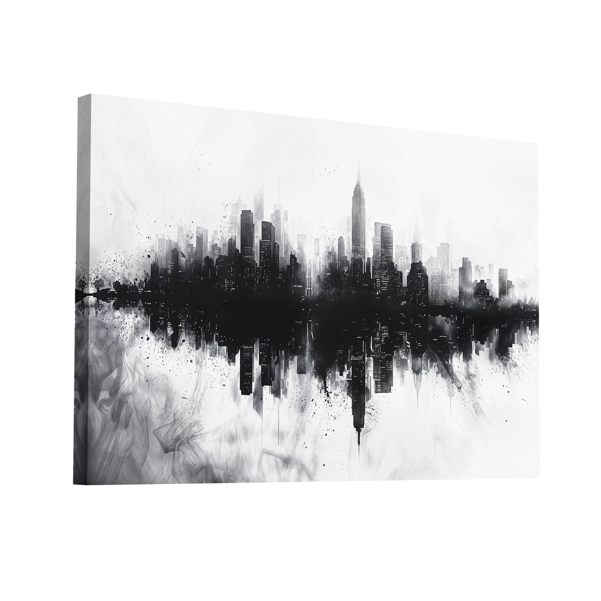 Product Hero 3D WebP Tableau Street Art Noir et Blanc – Silhouette Urbaine - Art Virtuoso
