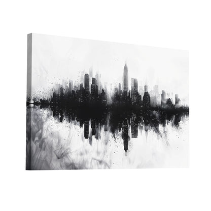Product Hero 3D WebP Tableau Street Art Noir et Blanc – Silhouette Urbaine - Art Virtuoso