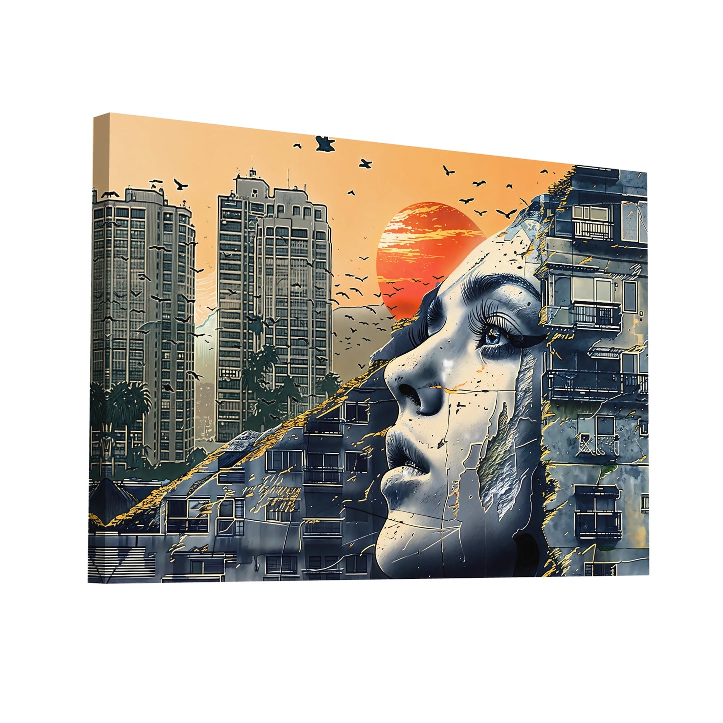 Product Hero 3D WebP Tableau Street Art Paysage - Horizon Divisé - Art Virtuoso