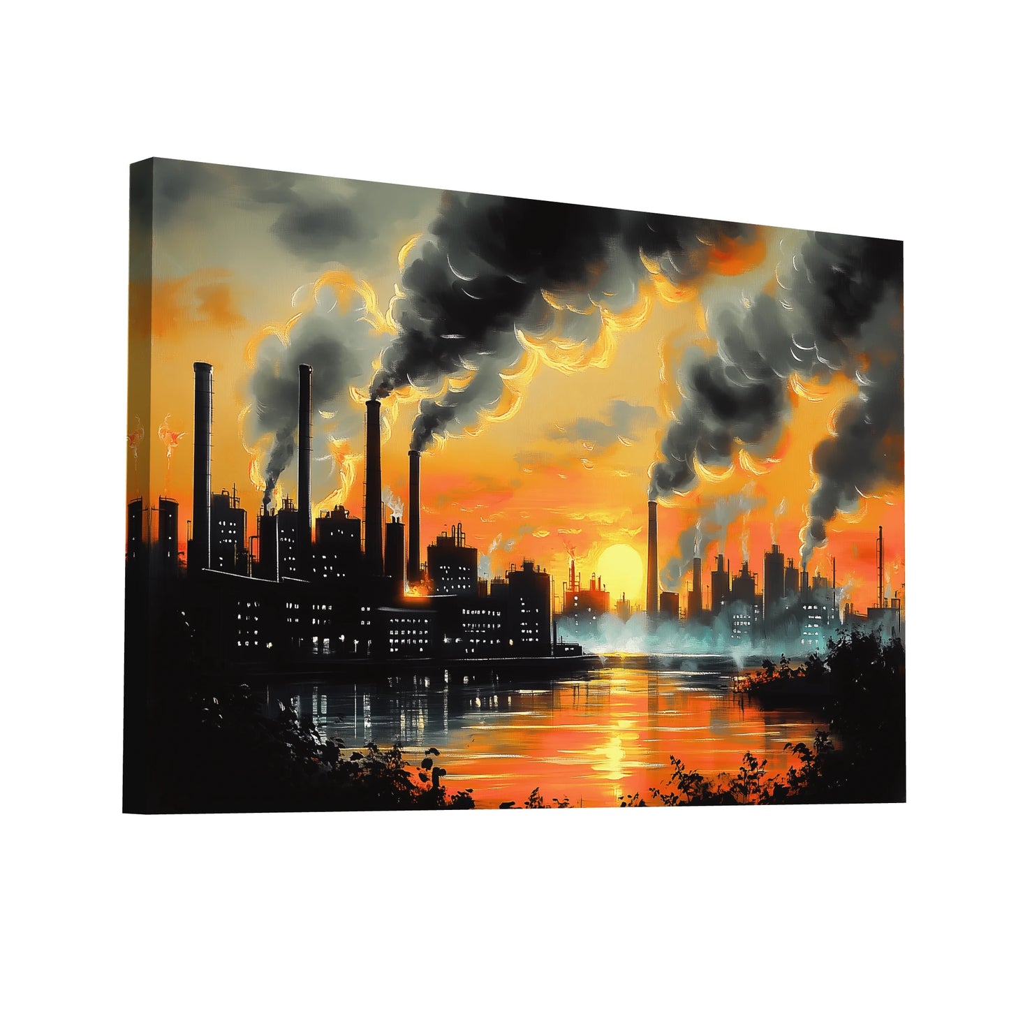Product Hero 3D WebP Tableau Style Industriel Vintage au Crépuscule - Art Virtuoso