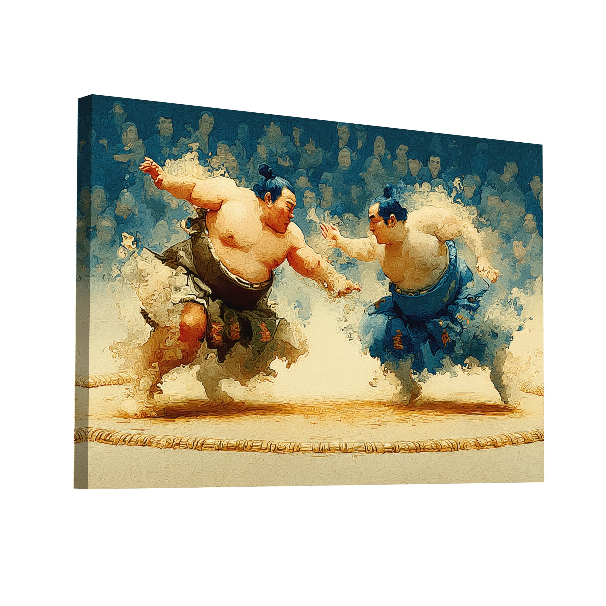 Product Hero 3D WebP Tableau Sumo – Choc des Titans dans le Dohyō - Art Virtuoso
