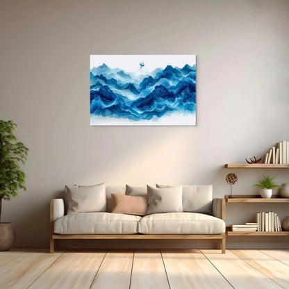 Tableau Surrealiste Bleu - Envol de la Méduse Affiches, reproductions et œuvres graphiques Art Virtuoso