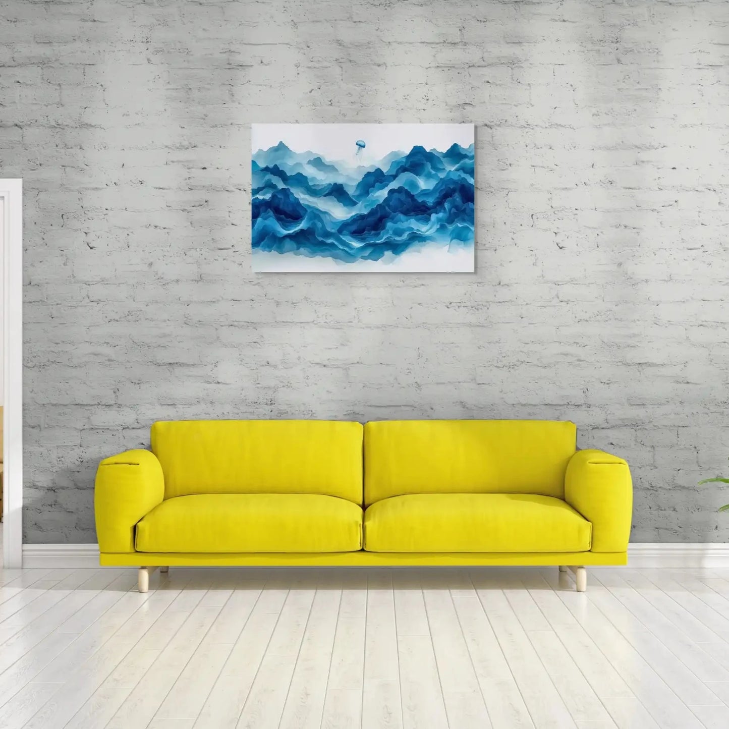 Tableau Surrealiste Bleu - Envol de la Méduse Affiches, reproductions et œuvres graphiques Art Virtuoso