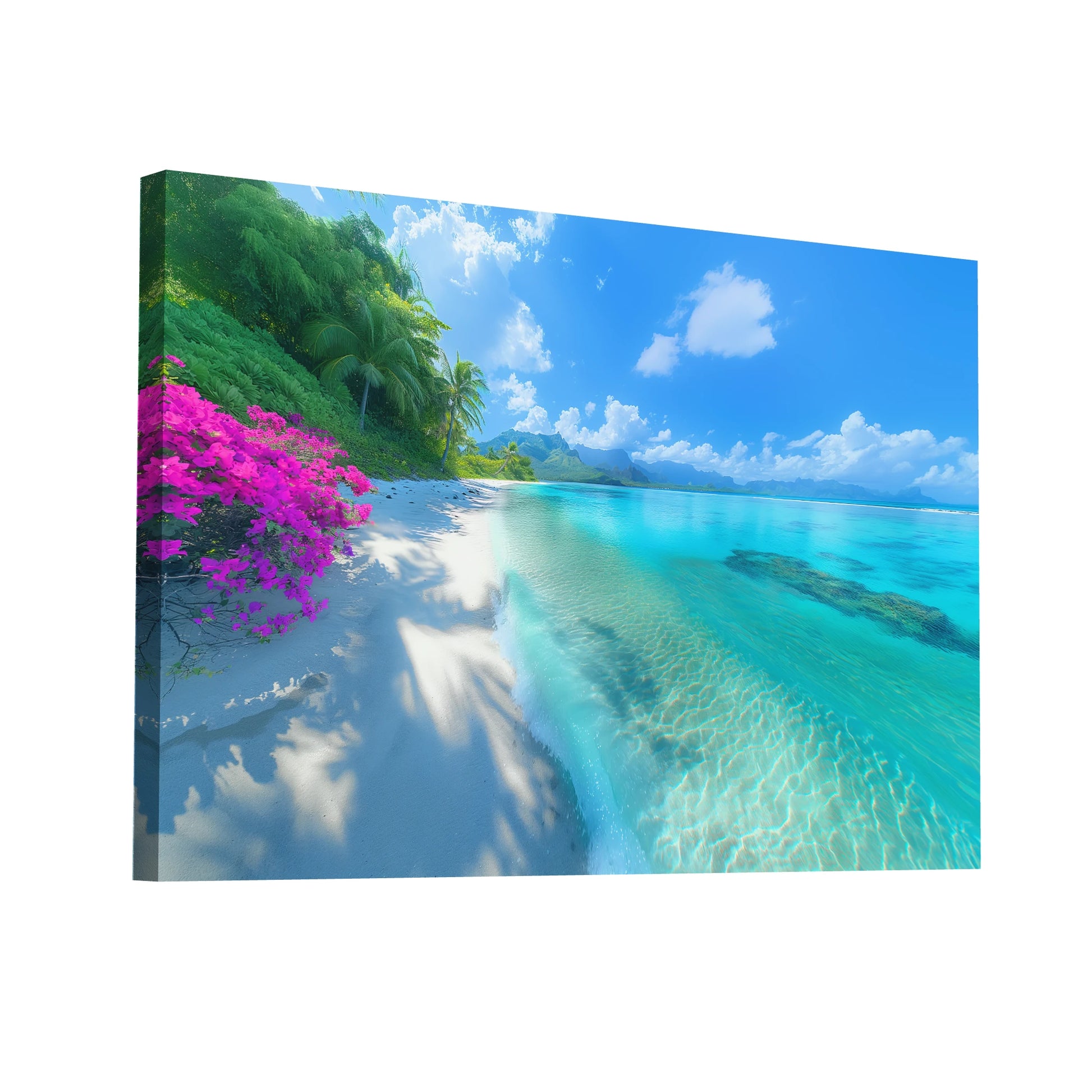 Product Hero 3D WebP Tableau Tahiti - Plage Tropicale - Art Virtuoso
